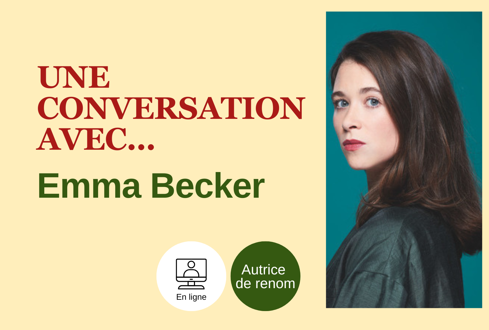 Entrez dans l'univers littéraire d'Emma Becker ! (en visio)